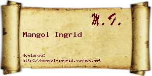 Mangol Ingrid névjegykártya